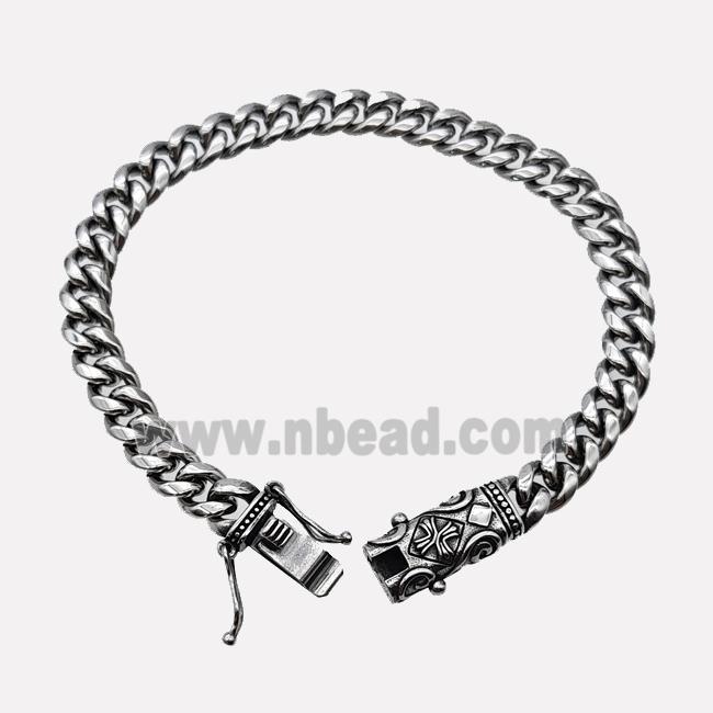 304 Stainless Steel Bracelet Antique Silver