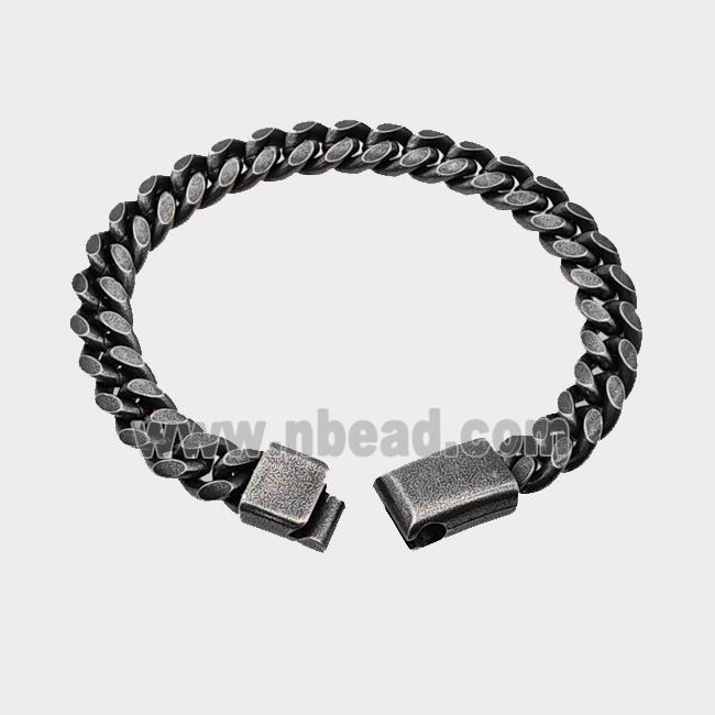 304 Stainless Steel Bracelet Antique Black