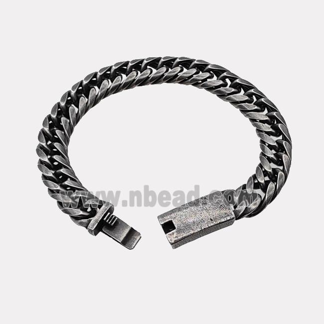 304 Stainless Steel Bracelet Antique Black