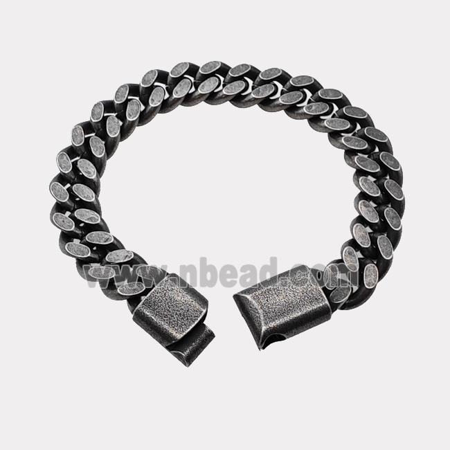 304 Stainless Steel Bracelet Antique Black