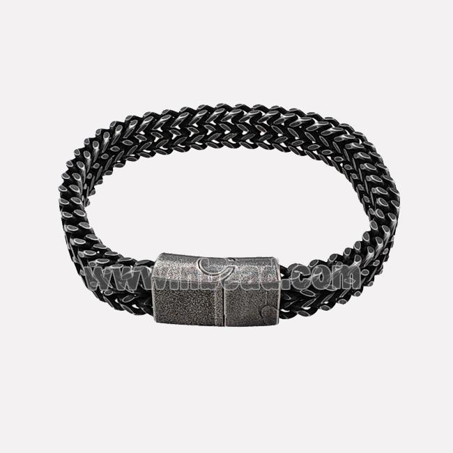 304 Stainless Steel Bracelet Antique Black