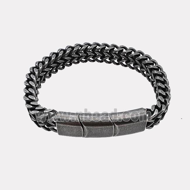 304 Stainless Steel Bracelet Antique Black