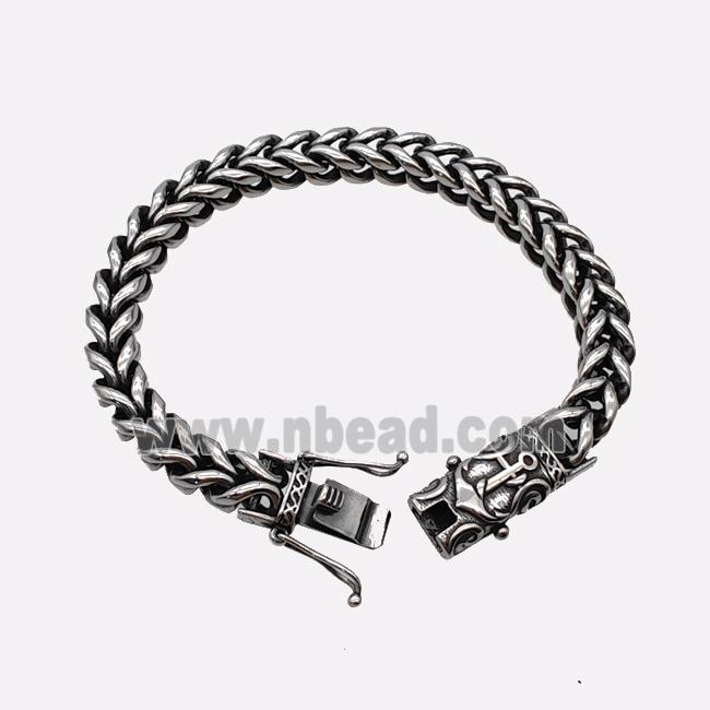 304 Stainless Steel Bracelet Antique Silver