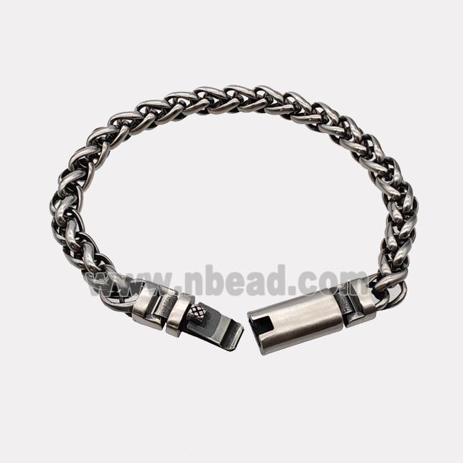 304 Stainless Steel Bracelet Antique Silver