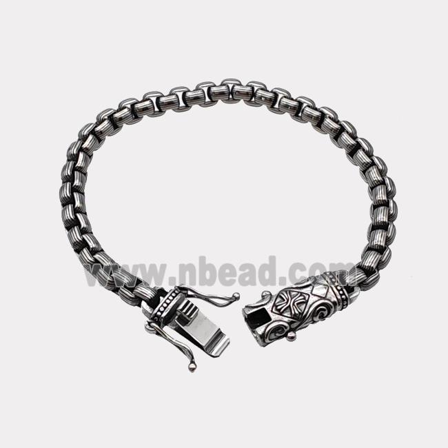 304 Stainless Steel Bracelet Antique Silver