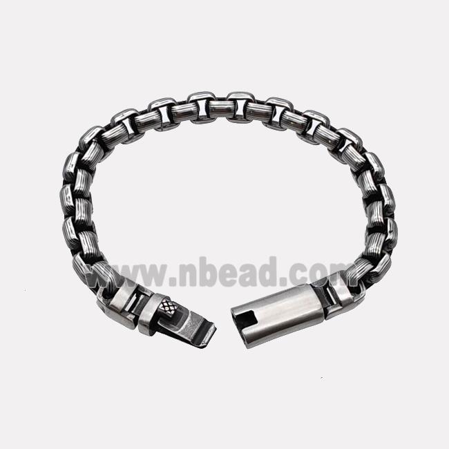 304 Stainless Steel Bracelet Antique Silver