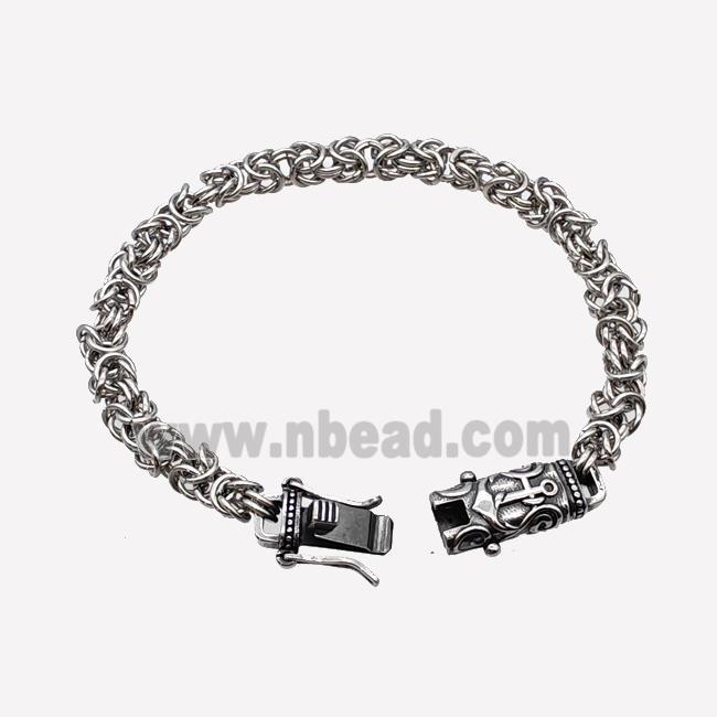 304 Stainless Steel Bracelet Antique Silver