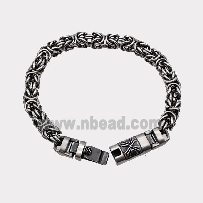 304 Stainless Steel Bracelet Antique Silver