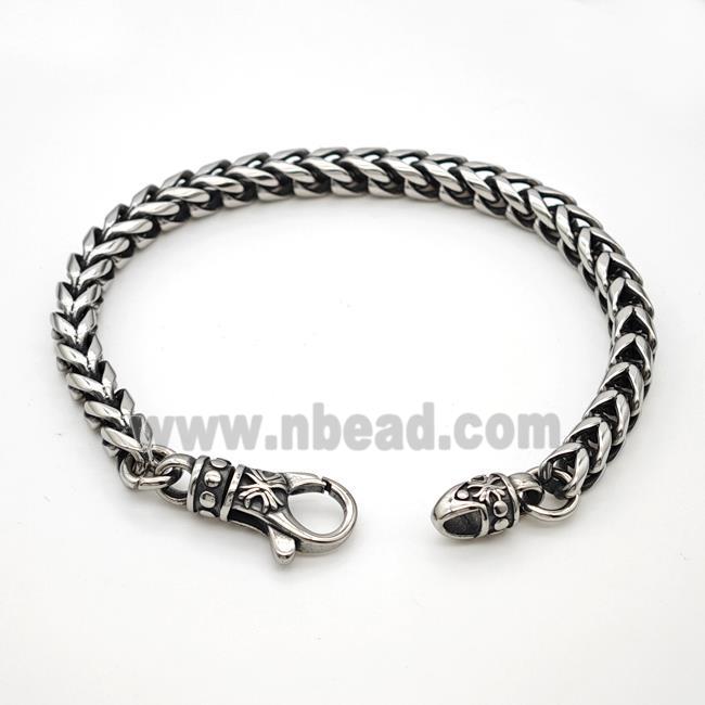 304 Stainless Steel Bracelet Antique Silver