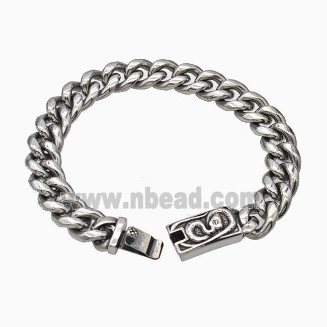 304 Stainless Steel Bracelet Antique Silver