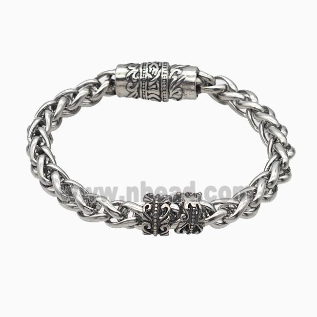 304 Stainless Steel Bracelet Antique Silver