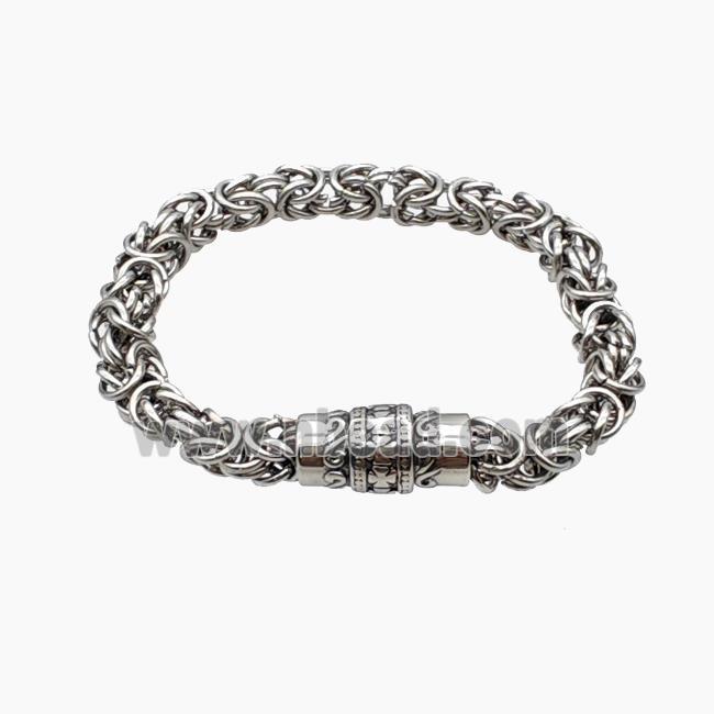 304 Stainless Steel Bracelet Antique Silver