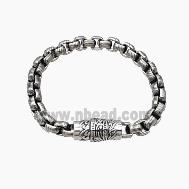 304 Stainless Steel Bracelet Antique Silver