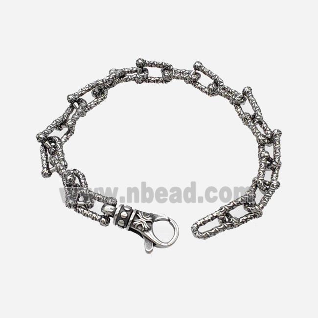 304 Stainless Steel Bracelet Antique Silver