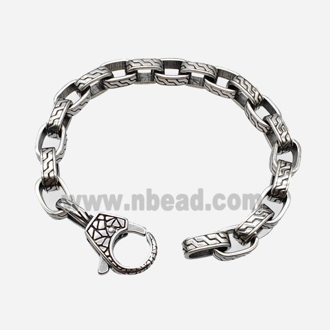 304 Stainless Steel Bracelet Antique Silver