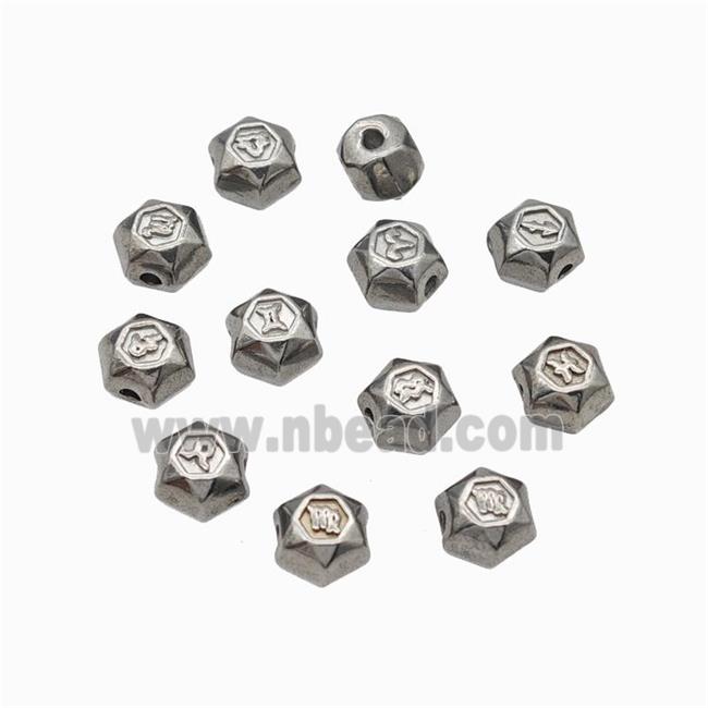 Raw Stainless Steel Symbol Beads Mixed