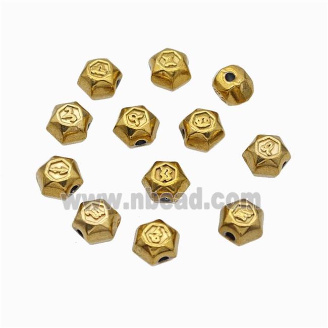 Stainless Steel Symbol Beads Gold Plated Mixed