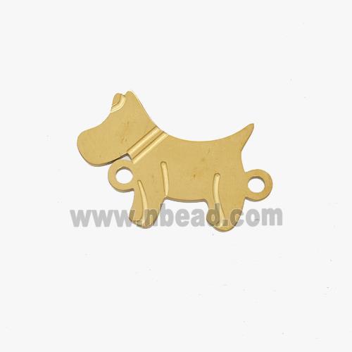 Stainless Steel Dog Charms Connector Gold Plated