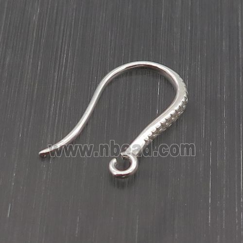 Sterling Silver Hook Earring Pave Zircon