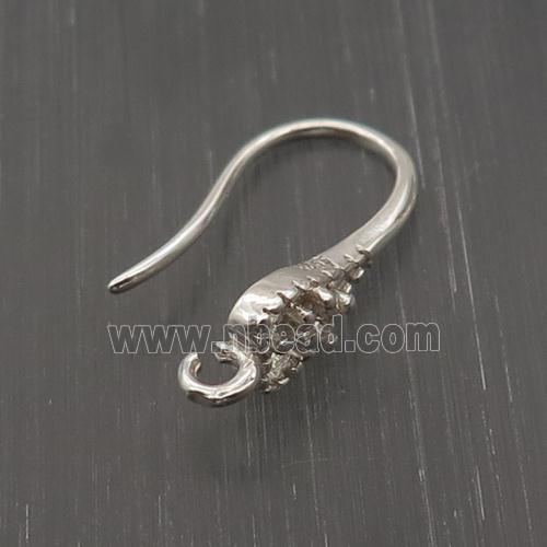 Sterling Silver Hook Earring Pave Zircon