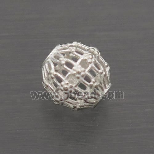 Sterling Silver Beads Round Hollow