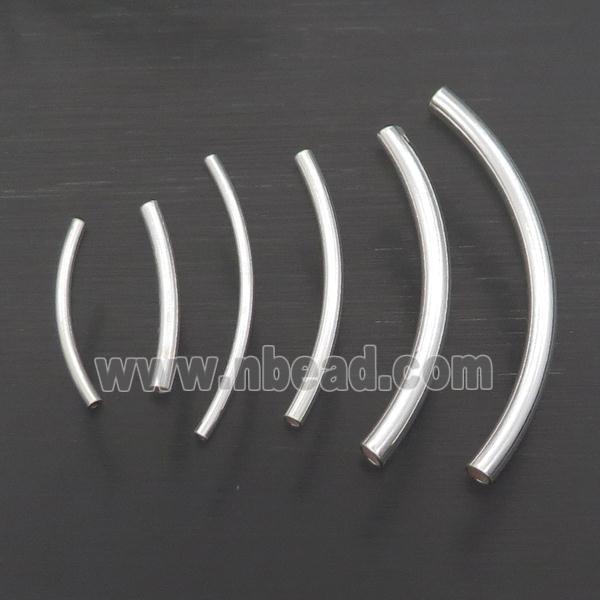 Sterling Silver Bend Tube Beads Column