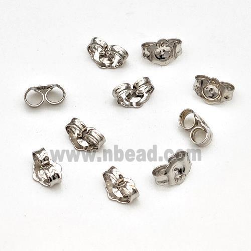 Sterling Silver Earring Back Nuts Platinum Plated