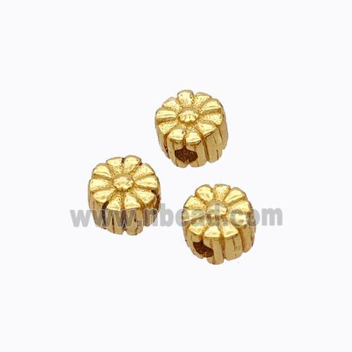 925 Sterling Silver Daisy Flower Beads Gold Plated