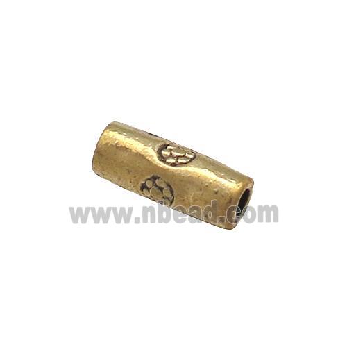 Tibetan Style Zinc Tube Beads Gold Plated