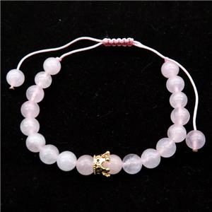 white Jade Bracelet, adjustable, approx 8mm dia