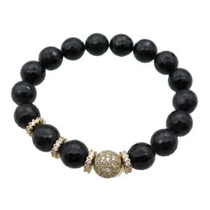 black Onyx Bracelets, stretchy, approx 10mm