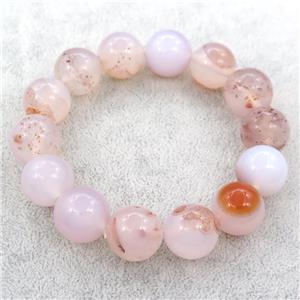 natural agate bracelet bracelet, stretchy, approx 16mm