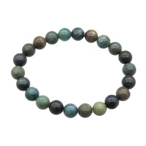 Chrysocolla Bracelet Stretchy Dye Round, approx 8mm dia