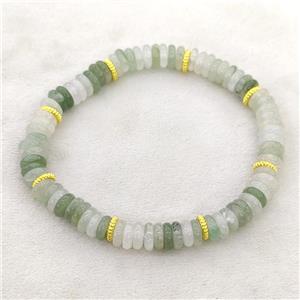 Natural Chinese Jadeite Bracelet Stretchy, approx 6mm