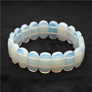 White Opalite Bracelet Stretchy, approx 11-20mm