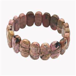 Chinese Rhodonite Bracelet Stretchy, approx 11-20mm