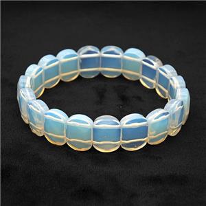 White Opalite Bracelet Stretchy, approx 11-15mm