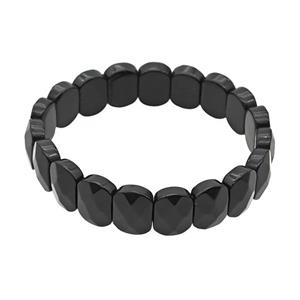 Black Obsidian Bracelet Stretchy, approx 11-15mm