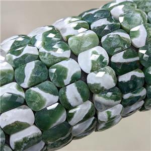 Zebra Agate Bracelet Stretchy Green, approx 10-14mm