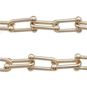 Alloy Chain U-Shape Gold Plated, approx 20-33mm