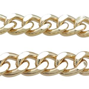 Aluminium Chain Curb Gold Plated, approx 15-19mm