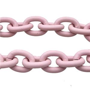 Aluminium Chain Pink Painted, approx 14-17mm