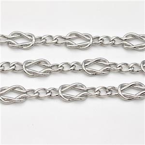 Copper Chain Platinum Plated, approx 5-7mm, 7-20mm