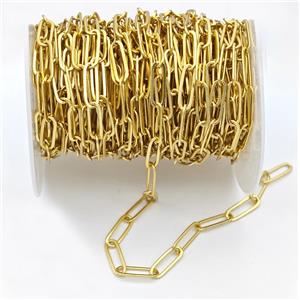 Copper Paperclip Chain Matte Gold Plated, approx 5-14mm