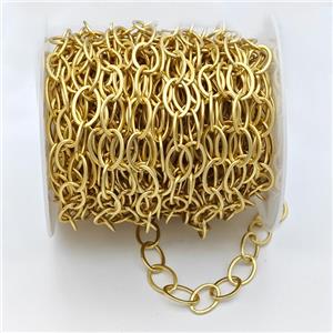 Copper Chain Matte Gold Plated, approx 8-12mm