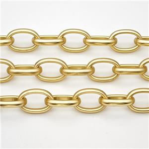 Copper Rolo Chain Matte Gold Plated, approx 9-13mm