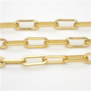 Copper Paperclip Chain Matte Gold Plated, approx 7-17mm