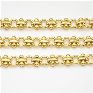 Copper Chain Gold Plated, approx 6mm, 6-7mm