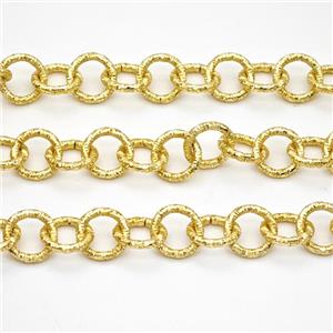 Iron Chain Gold Plated, approx 10mm