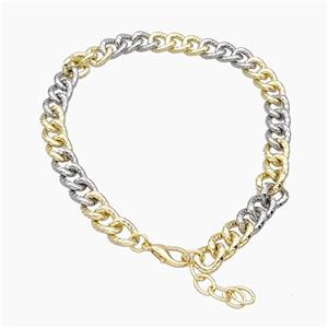 Aluminum Chain Necklace Gold Plated, approx 13-16mm, 45cm length